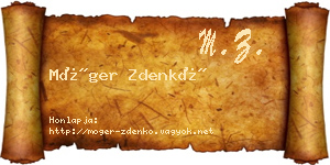 Móger Zdenkó névjegykártya